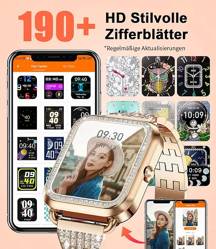 Смарт-часы женские Lige SML8 железный + силиконовый ремешки Gold (17797) - фото 5