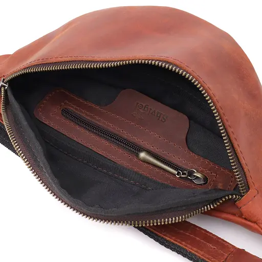 Бананка для чоловіків відмінної якості з натуральної шкіри вінтажної SHVIGEL 34х14х7 см sum0027446 - фото 7