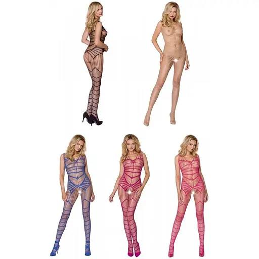 Чорний ажурний бодістокінг Casmir CA004 зі складним вертикальним плетінням - фото 9