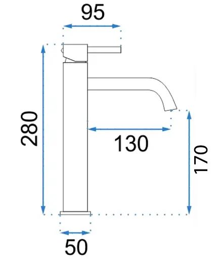 Змішувач для умивальника Rea Lungo brushed copper високий REA-B1114 Теплий захід - фото 5