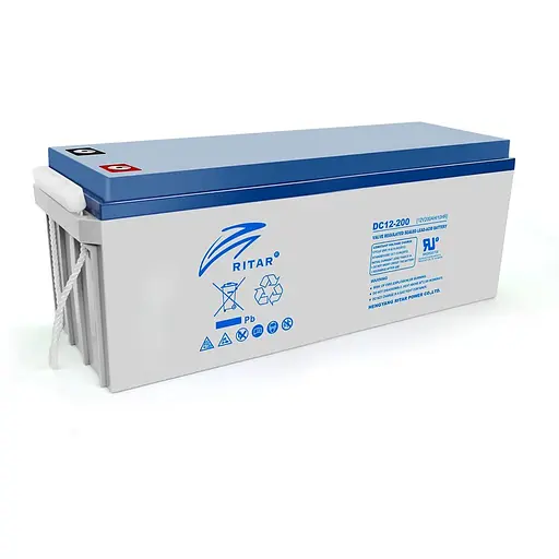 Акумуляторна батарея AGM RITAR DC12-200, Gray Case, 12V 200Ah (522 х 240 х 219 (224)) Q1/18