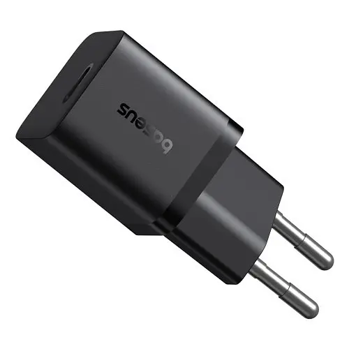 Мережевий зарядний пристрій Baseus GaN5 Fast Charger (mini) 1C 25W EU Cable Type-C to Type-C 1m чорний P10110909113-01 - фото 1