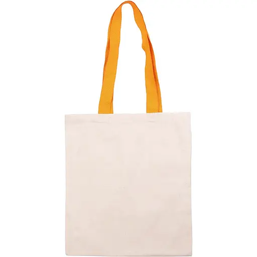 Сумка з бавовни Rosa Talent 38х42 см помаранчево-жовта ручка 70 см невибілена бавовна 220 г/м2  - фото 1