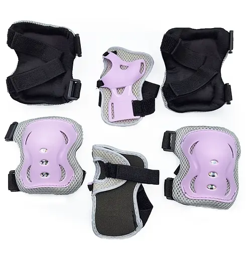 Комплект детский шлем и защита Yongkang GB24429-2009 S (5-9 л) фиолетовый крылья (G0001963) - фото 9