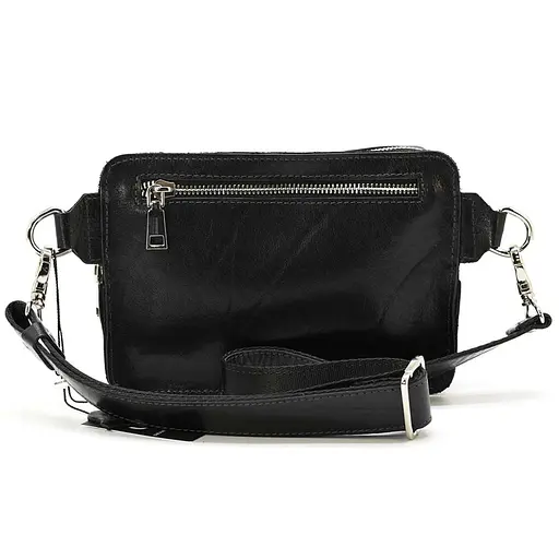 Кожаная женская сумка-бананка GRANDE PELLE 20х15х7 см 000296769 - фото 6