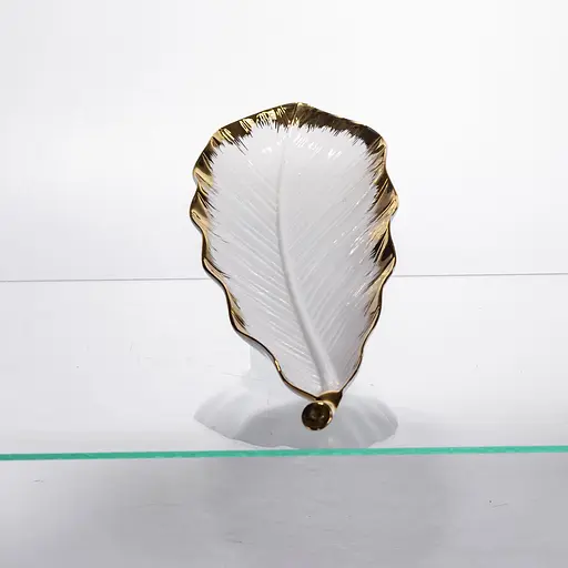 Фарфоровое блюдо для сервировки стола 37×13×2.5 (см) блюдо для подачи закусок Белый с золотом Yiwu CJY-145 - фото 2