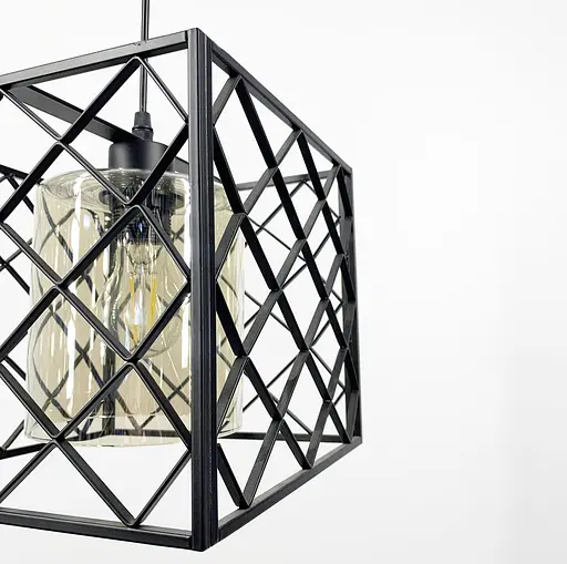 Світильник лофт у геометричному каркасі Line.F Колір плафона Графітовий - фото 4