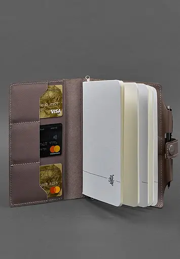 Шкіряний блокнот (Софт-бук) 4.0 темно-бежевий - фото 4