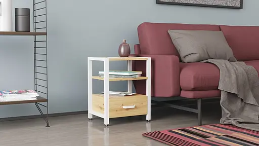 Тумба універсальна Ferrum-decor Вів'єн 1/1 50x41x40 білий ДСП Дуб Артізан 16мм (FRD-104147) - фото 7