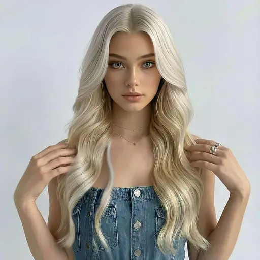 Перука хвиляста довга 70 см зі штучного волосся жіноча Блондин - фото 2