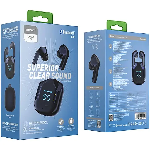 Навушники TWS Acefast T6 sapphire blue - фото 3