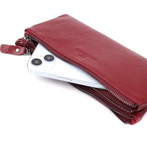 Шкіряний гаманець на три відділення для жінок ST Leather 20.5х10.5х3 см acs0029659 - фото 8