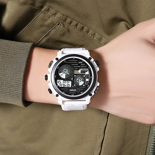 Наручний годинник чоловічий 2202PWT White Skmei acs0030147 - фото 4