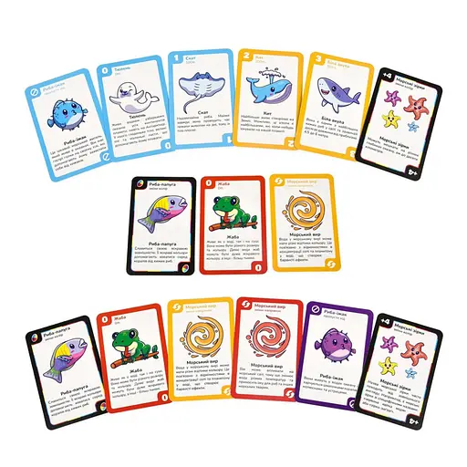 Карткова гра "УНА морські друзі" Strateg 30449 українською мовою 108 карток - фото 3