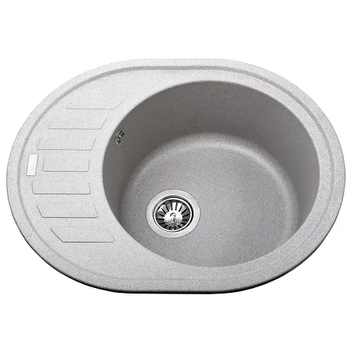 Гранітна мийка Globus Lux Arno сiрий камiнь 620x500мм-А0005 000007598, Сірий - фото 1