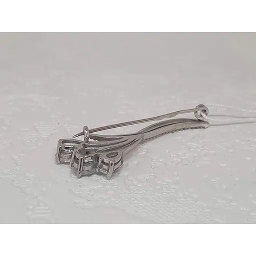 Серебряная брошь-булавка Ирий с фианитами. 9533 - фото 3