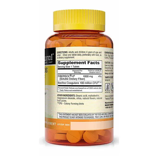 Пробіотики і пребіотики Mason Natural Healthy Kids Probiotic With Fiber Chewables, 60 жувальних таблеток - фото 2