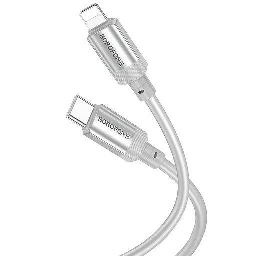 Дата кабель Borofone BX108 Start silicone Type-C to Lightning 27W (1m) Gray - фото 2