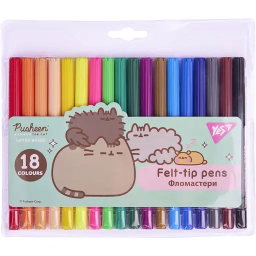 Фломастери Yes Pusheen 18 кольорів шт. (650570)