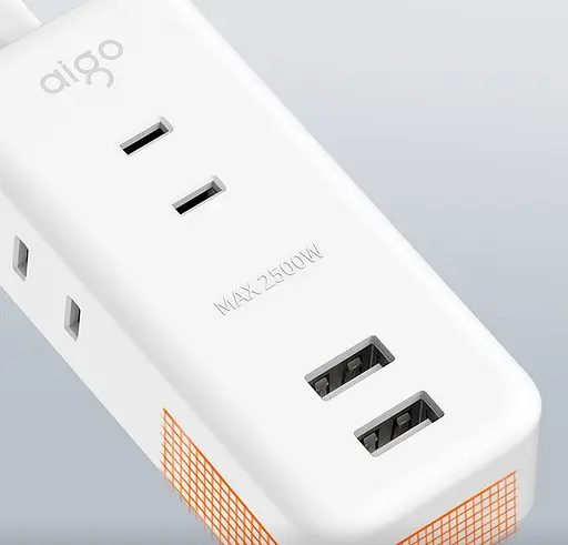 Удлинитель фильтр Aigo Power Strip (3 розетки и 2 USB) 1 m AC0320 - фото 5