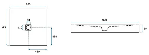 Душовий піддон Rea black Rock 90x90 REA-K4581 Чорний - фото 7