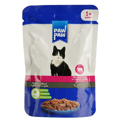 Вологий корм Pawpaw для дорослих котів яловичина в желе 85 г - фото 2