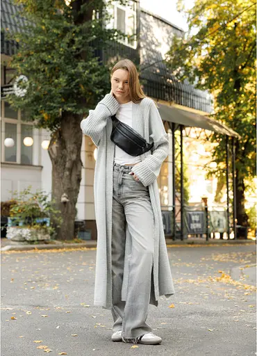 Сумка женская на пояс кожаная бананка Sambag 31х12х5 см 000305464 - фото 3