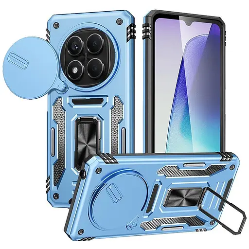 Чехол Epik ударопрочный Camshield Army Ring для Xiaomi Redmi Note 14 Pro 4G/5G/Poco X7 Голубой/Light Blue