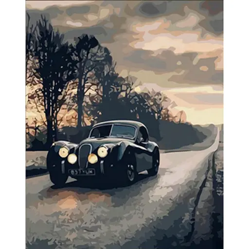 Алмазная мозаика Strateg ПРЕМИУМ Ретро дорога размером 30х40 см (HEG86033) - фото 1