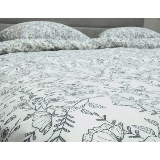 Підковдра Ecotton фланель White/ Black 180х215 см білий з принтом (25543) - фото 6