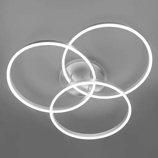 LED світильник білий на 3 кільця з RGB у сірому корпусі Ø 80 см | Line F | Арт. 55065/3 RGB Silver+CH - фото 3