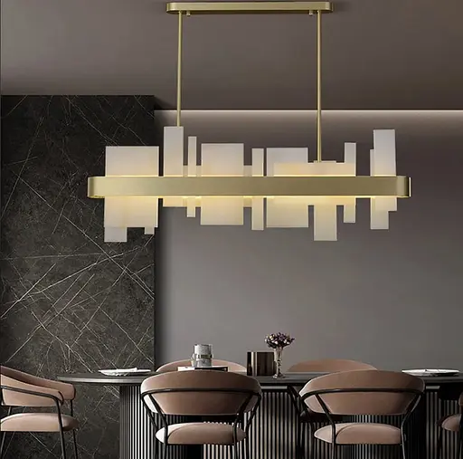 Стильная люстра в удлиненном латунном корпусе Line.F SGA 15-1000 L - фото 2