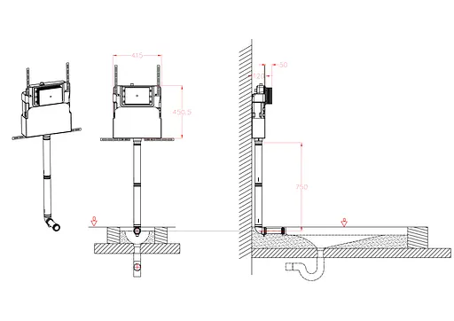 Бачок скрытого монтажа для чаши Генуя Koer KT-0406 420x120x1200mm без панели смыва KR5315 - фото 5