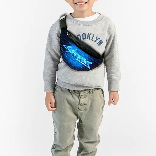 Сумка-бананка  "Cyberpunk 2077" з принтом, 32х15см, дитяча, молодіжна (00047)