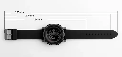 Мужские спортивные часы Skmei 1469 Fitness (Черный с черным) - фото 9