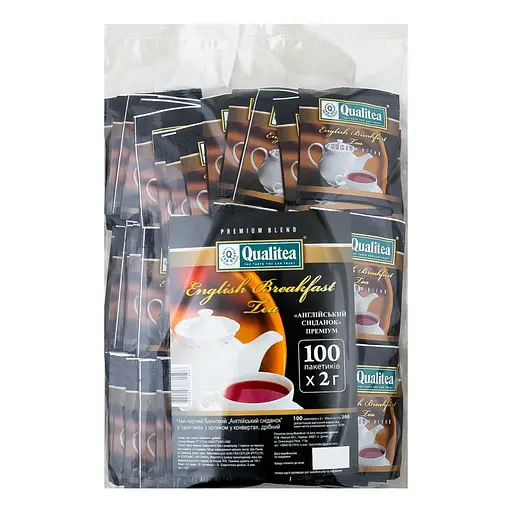 Чай Кволіті чорний Англійський сніданок 100 ф/п х 2 г сашет м/уп - фото 1