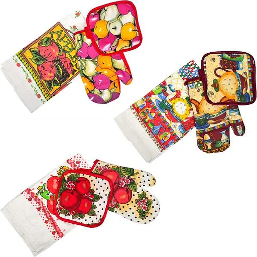 Набор рогачка+рукавица+полотенце X3-161