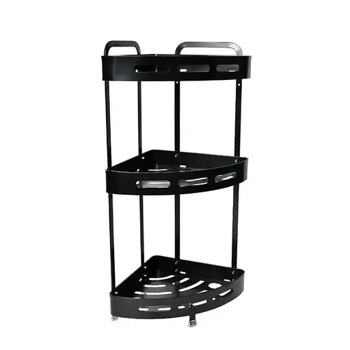 Полка Homax трехуровневая угловая алюминиевая 57х23.7х23.7 см черная (EBA-3530 BL) - фото 2