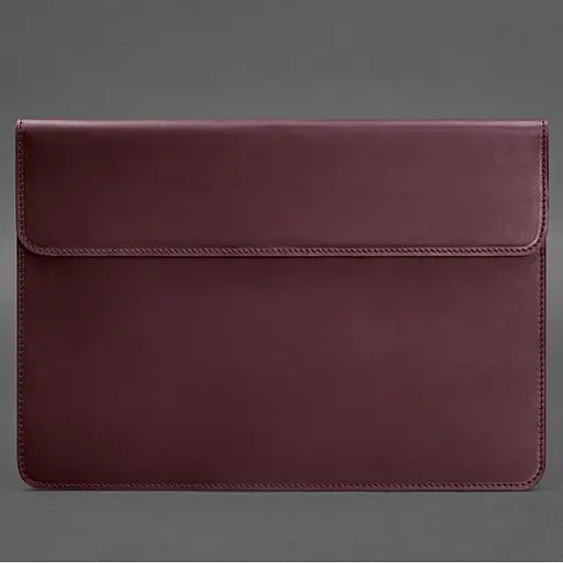 Кожаный чехол-конверт BlankNote на магнитах для ноутбука Универсальный Бордовый Crazy Horse - фото 4