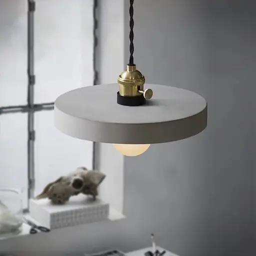 Підвіс у латунному корпусі із бетонним плафоном 20х3 см | Арт. MJ 183/1 GR | Line F - фото 1