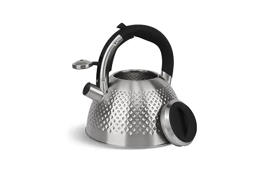 Чайник Edenberg з нержавіючої сталі зі свистком чорна ручка 3 л (EB-8830) - фото 3