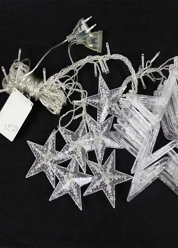 Гірлянда від мережі Зірки 3х 0.6м Світлодіодна новорічна гірлянда Різнокольорова - фото 4