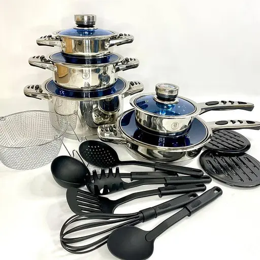 Набір каструль з кришками та сковородою German Family GF-2057, 21 предмет - фото 5