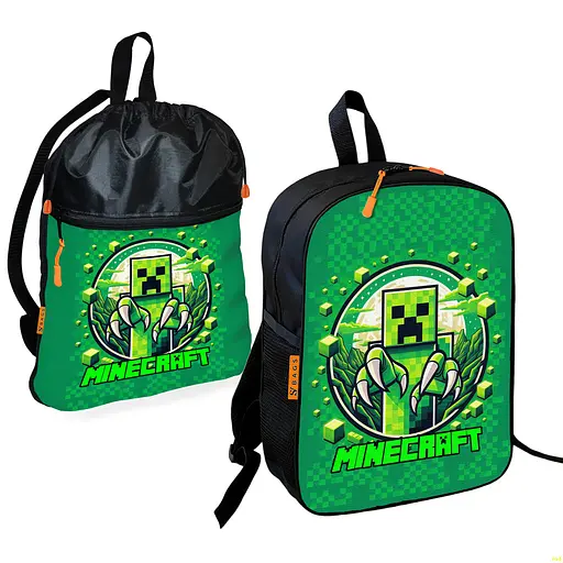 Шкільний рюкзак дитячий Minecraft + Сумка для взуття спортивної форми рюкзак-мішок для хлопчика (01735)