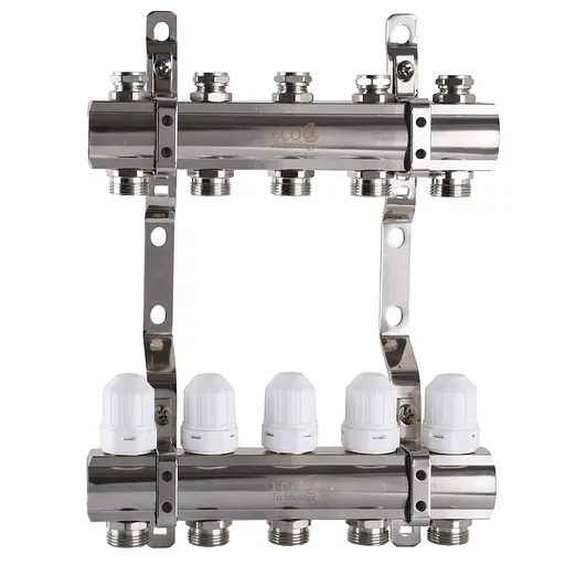 Коллектор с регуляторами и креплением ECO 001С 1″x5 000008835 - фото 1