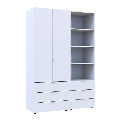 Шафа для одягу Doros Гелар Білий 2ДСП з пеналом 137.5х49.5х203.4 (42005162) - фото 6