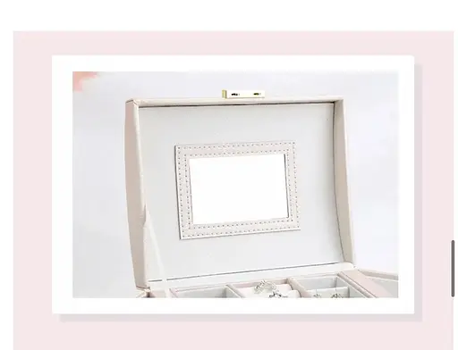 Скринька трансформер для прикрас з екошкіри з тисненням (беж) - фото 4