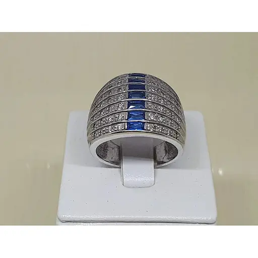 Срібне кільце Агні КЛАСИКА з фіанітами. 1352Р 19 - фото 3