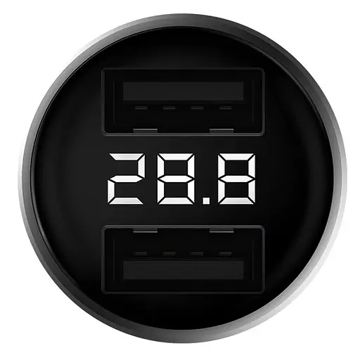 Автомобільний зарядний пристрій Zmi Car Charger with Display 18W сірий - фото 3