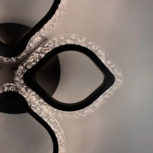 Стельова LED люстра в чорному корпусі на 4 листочки Line.F A 2522/2+2 - фото 7